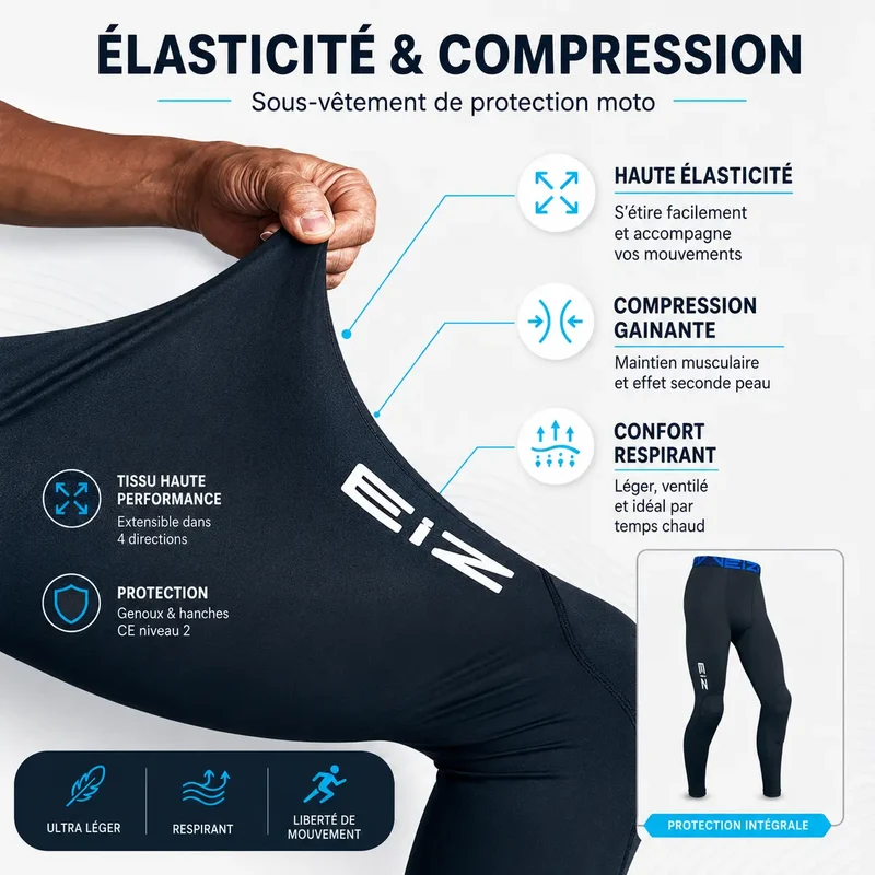 Legging de Protection Moto été — CE Niveau 2 | EIZOX Adventure™