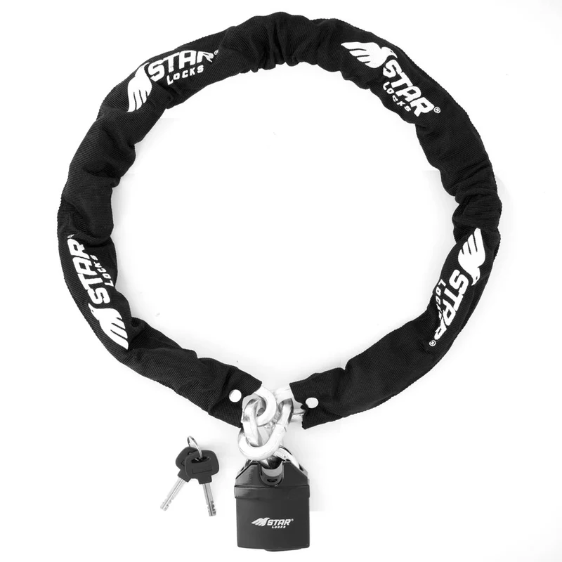 Chaine Antivol Moto Star Locks + Cadenas 10mm — 1m20