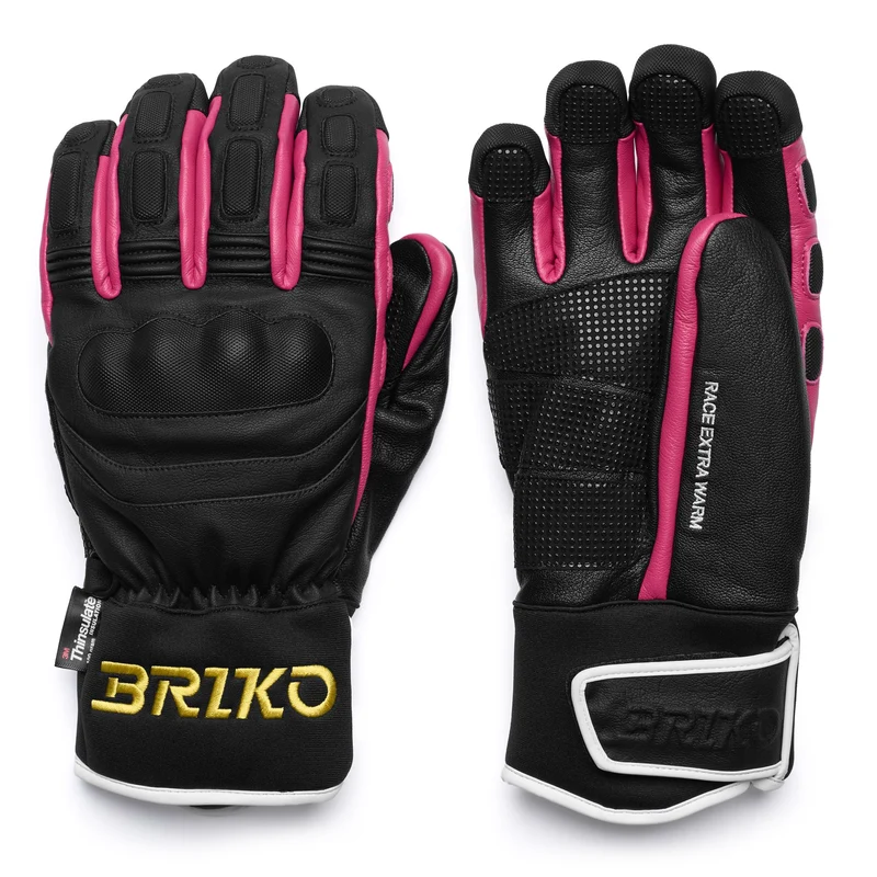 RACE GLOVE EW - Gloves - Glove - Unisex - Black-Pink Peacock-Yellow Buttercup-White