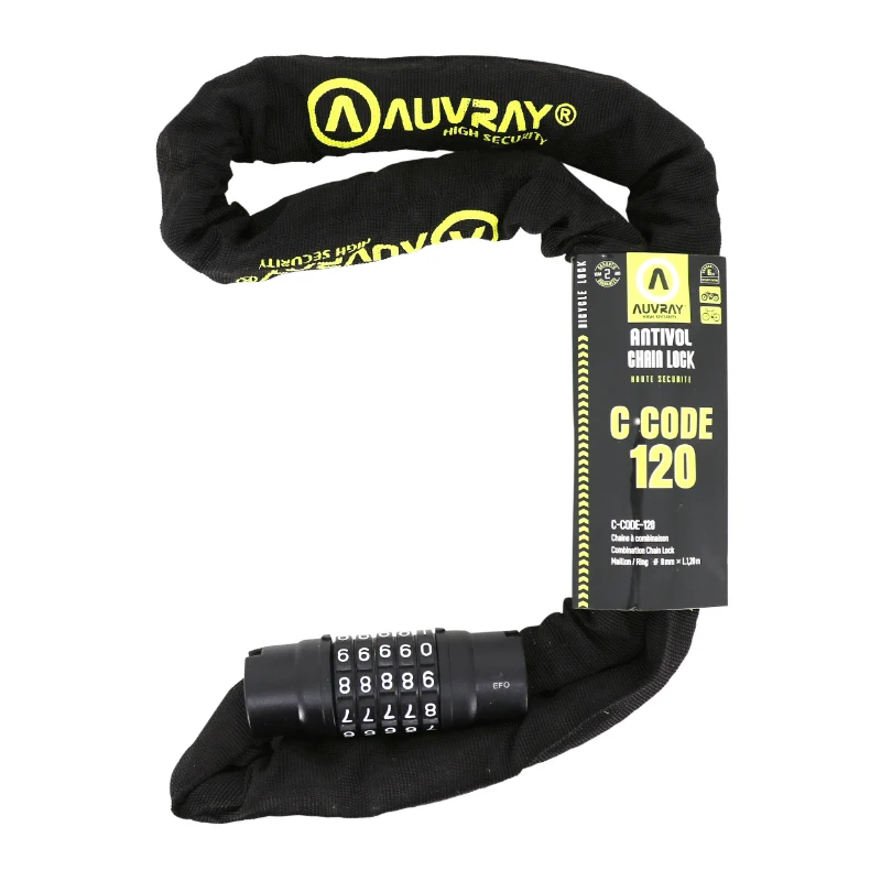 Antivol A Chaine Auvray C-Code A Combinaison 1.20 M Maillon Diam 8 Mm