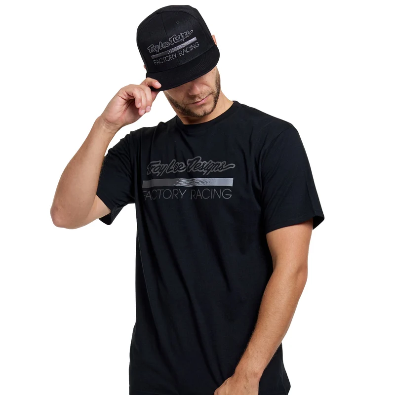 Short Sleeve Tee Troy Lee Designs Factory Racing Black Heather / Gray