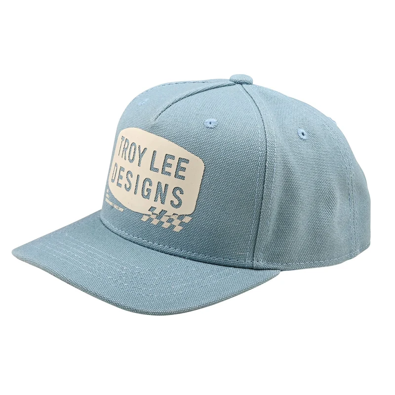 Curved Snapback Hat Stamp Smoke Blue