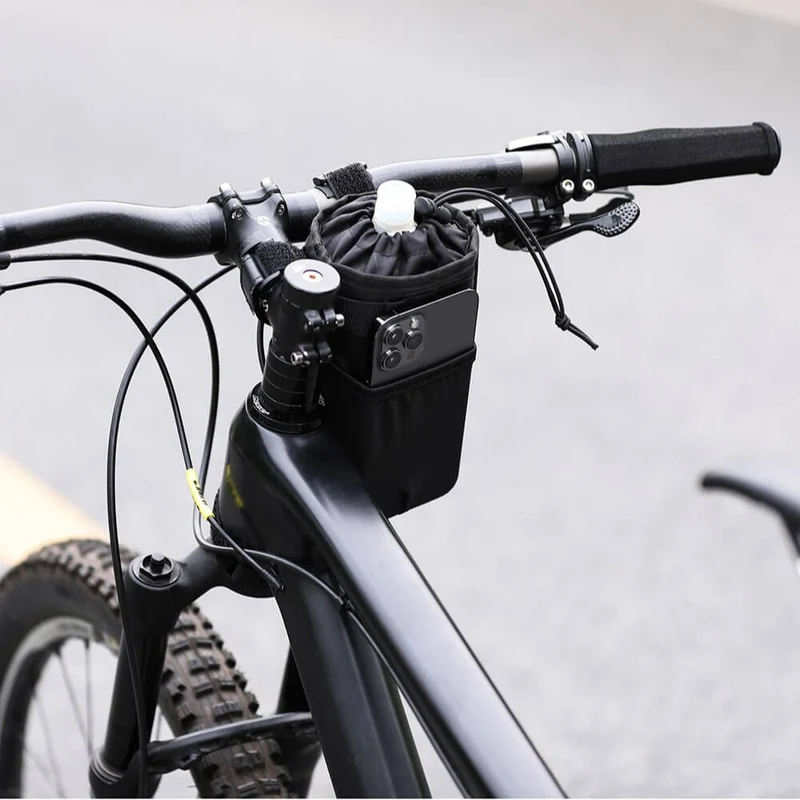 BikeBottlePack™ | Sacoche guidon vélo porte-bouteille isotherme avec poche de rangement