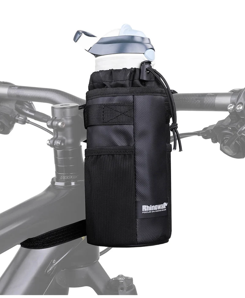BikeBottlePack™ | Sacoche guidon vélo porte-bouteille isotherme avec poche de rangement
