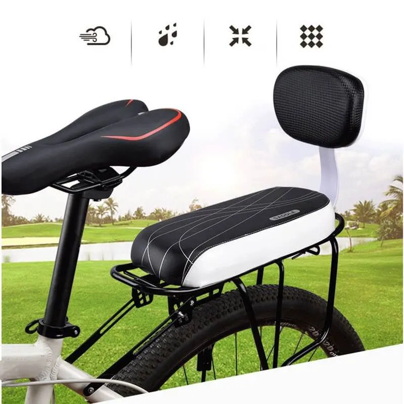BackRestPlus™ | Siege enfant velo arrière avec dossier confortable et assise sécurisée