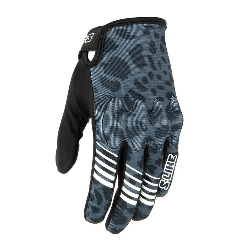 Gants Moto Femme Léopard CE KP1, S-Line BURN Courts Été
