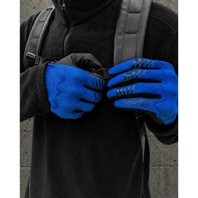 Gants Moto Courts Été Homme tactile & homologué CE | BURN Bleu