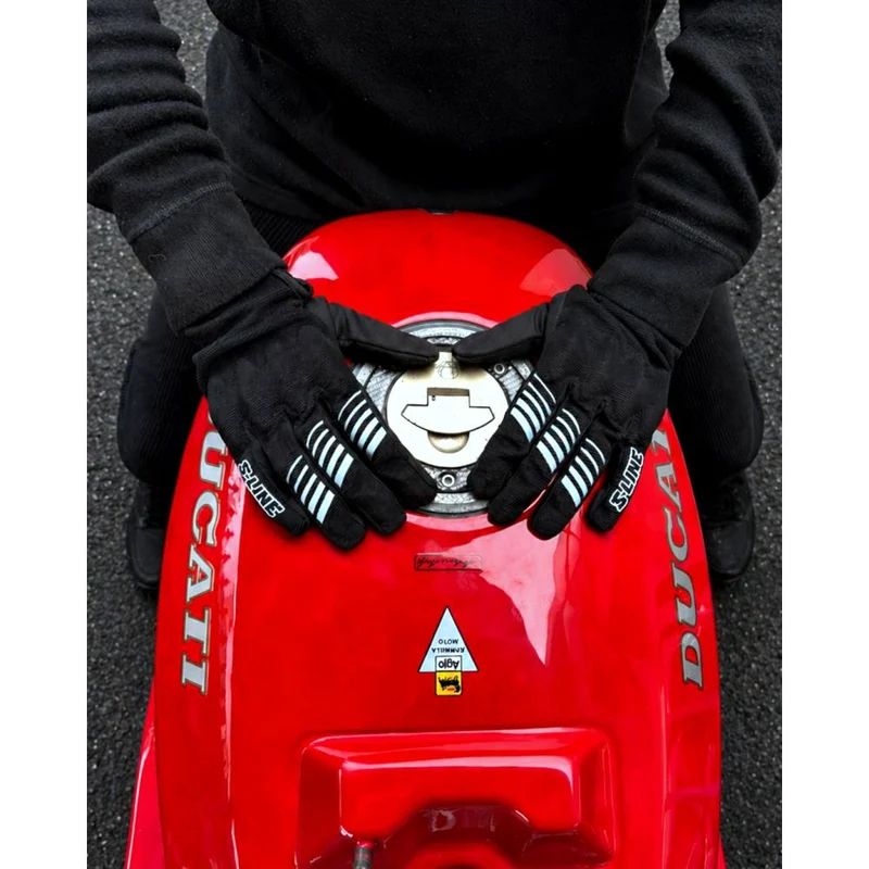 Gants Moto Femme Noir S-Line BURN — Courts Été, Doigts Tactiles, CE KP1