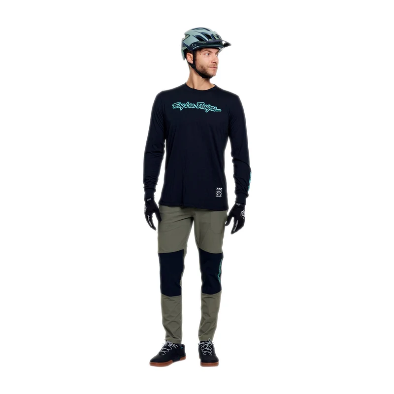 Skyline Ride LS Tee Signature Black / Real Teal