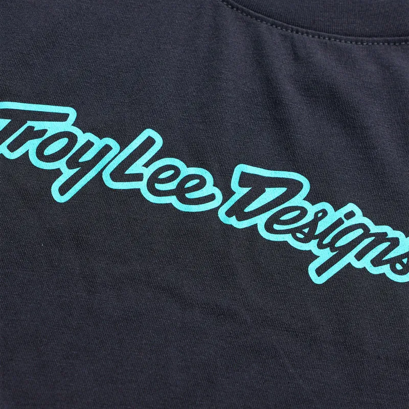 Youth Skyline Ride LS Tee Signature Black / Real Teal