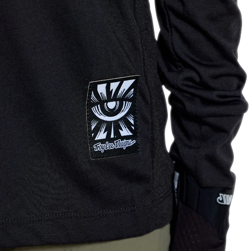 Youth Skyline Ride LS Tee Signature Black / Real Teal