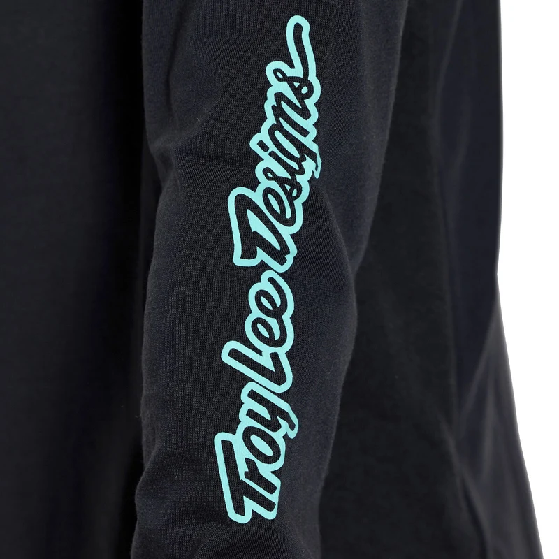Youth Skyline Ride LS Tee Signature Black / Real Teal