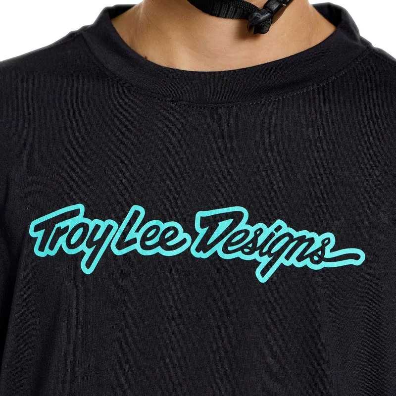 Youth Skyline Ride SS Tee Signature Black / Real Teal