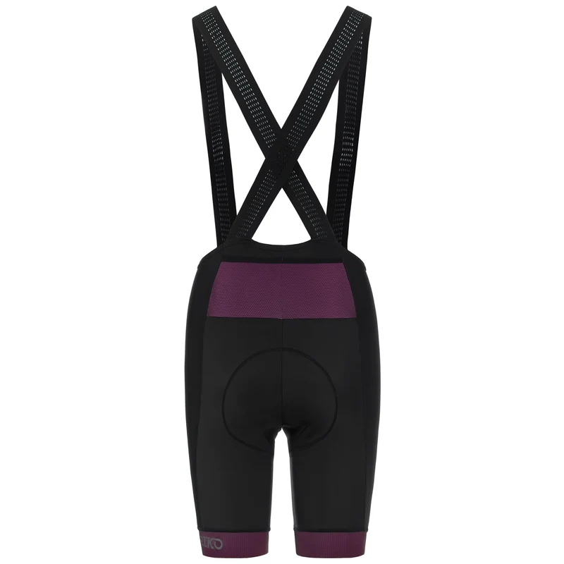 BLOWN LADY BIBSHORT - Sport Suits - Bib - Woman - Black-Violet Wine