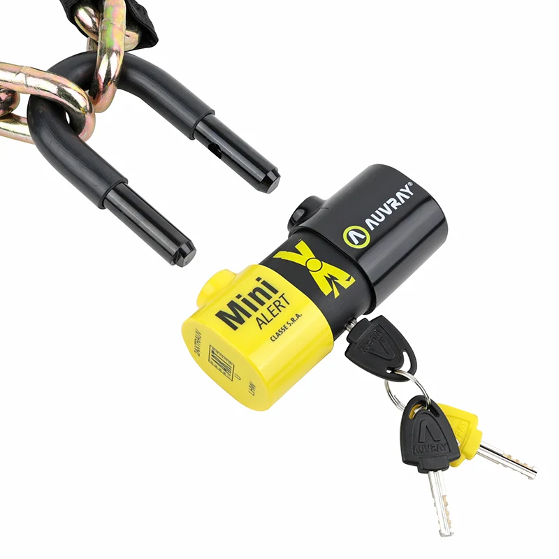 Antivol A Chaine Auvray Xtrem 1.00M Maillon Diam 13.5Mm Avec U Xtrem Mini Alert 44X66Mm (Diam 16Mm Alarme Sonore 120 Db) (Classe Sra Chaine + U)