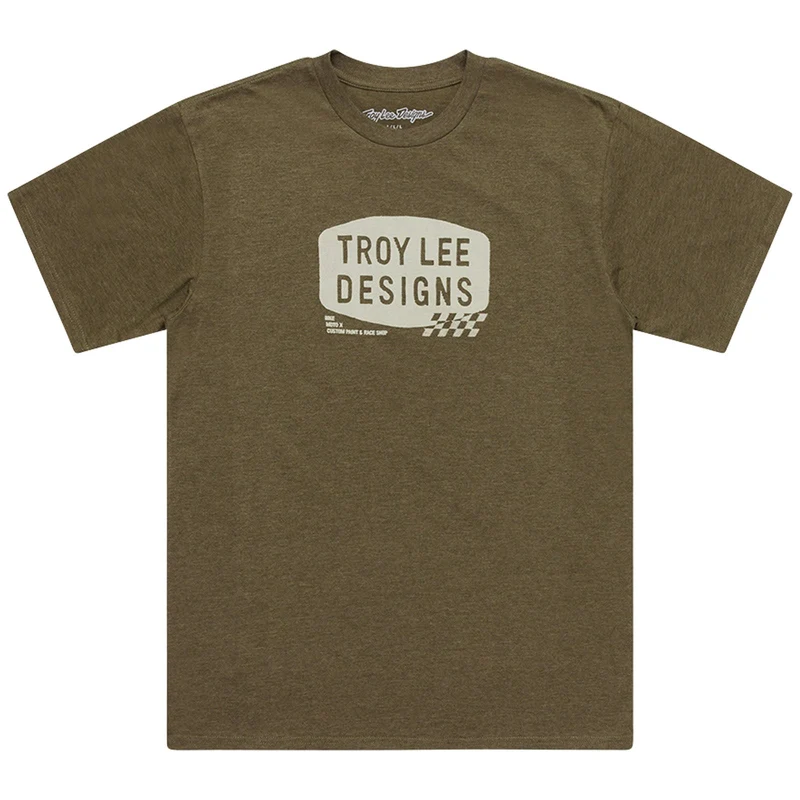 Short Sleeve Tee Stamp Olive Heather