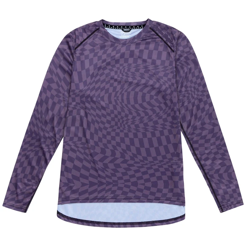 Womens Lilium LS Jersey Twisted Checkers Deep Purple