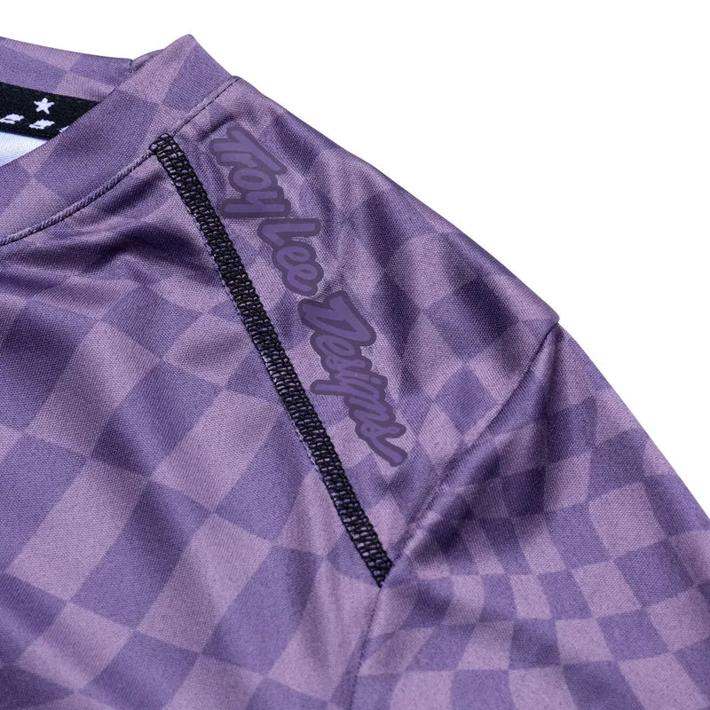 Womens Lilium LS Jersey Twisted Checkers Deep Purple