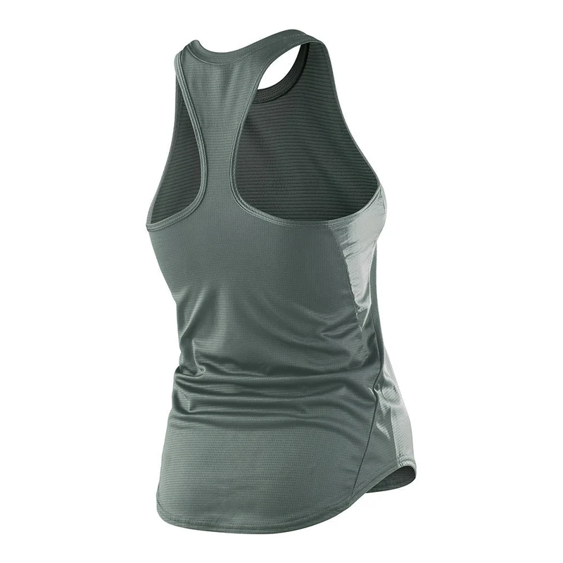 Womens Luxe Tank Top Solid Steel Green