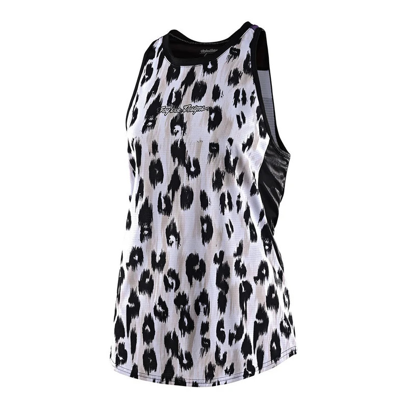 Womens Luxe Tank Top Wild Cat White