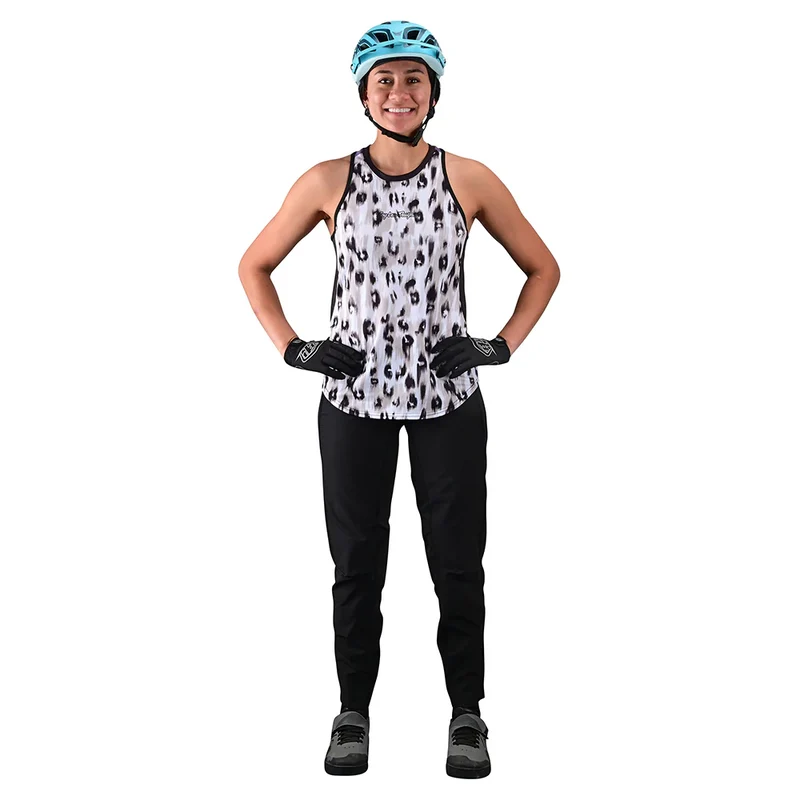 Womens Luxe Tank Top Wild Cat White