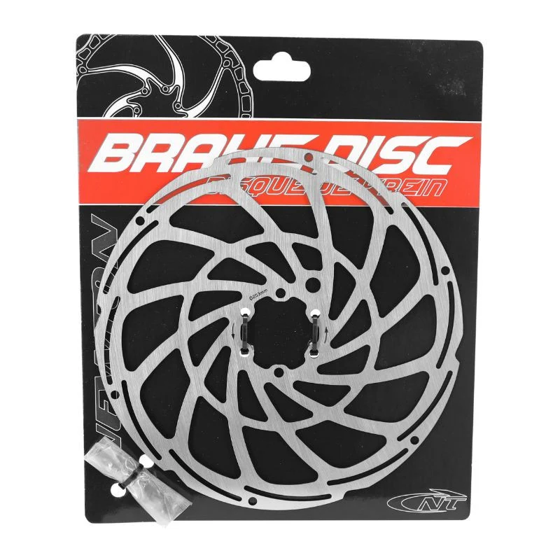 DISQUE DE FREIN VTT 6 TROUS NEWTON BRAKCO COMPATIBLE SHIMANO ET AUTRES 203mm ARGENT POUR VAE / E-BIKE AVEC RENFORT SUPPLEMENTAIRE DE 2mm