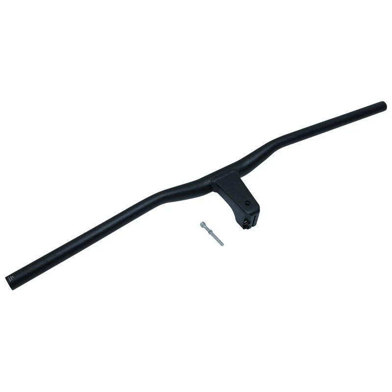CINTRE VTT DROIT DEMI RELEVE ALU NOIR L78cm AVEC POTENCE INTEGREE entraxe L 80mm POUR PIVOT FOURCHE 1"1/8 (28.6mm)