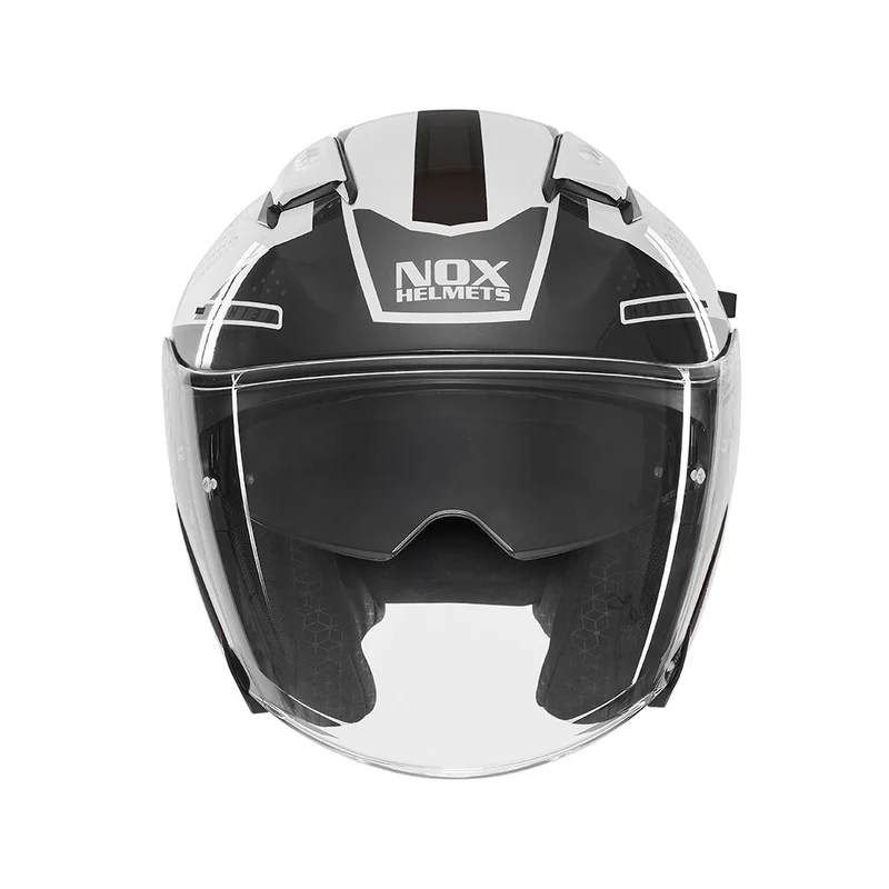 Casque Moto Jet N130 Ekto Blanc Noir | NOX
