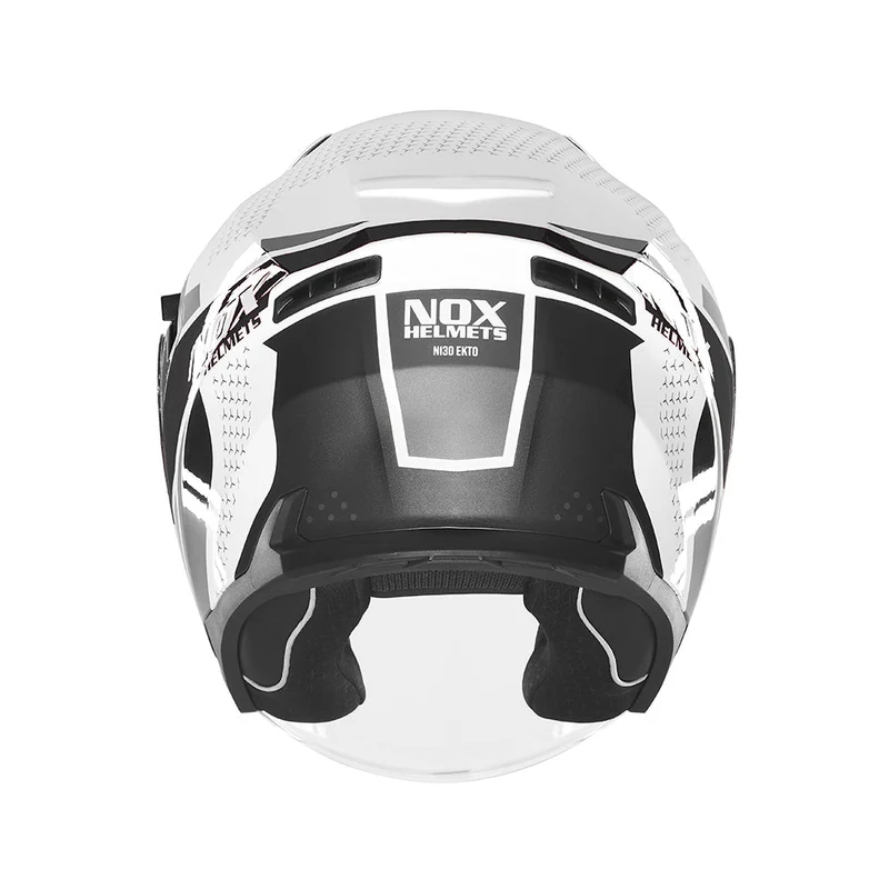 Casque Moto Jet N130 Ekto Blanc Noir | NOX