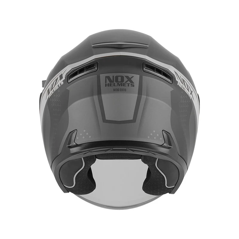 Casque Moto Jet N130 Ekto Noir Mat Argent | NOX