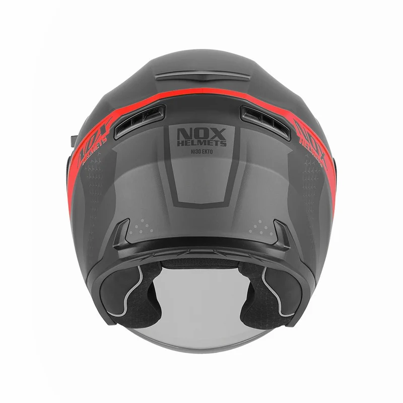 Casque Moto Jet N130 Ekto Noir Mat Rouge | NOX