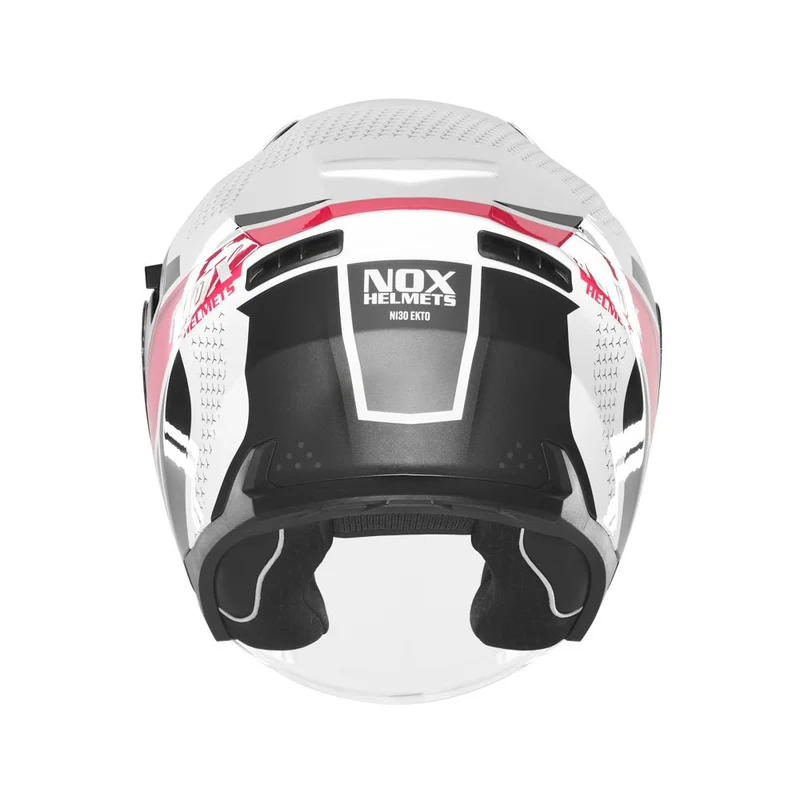 Casque Moto Jet N130 Ekto Blanc Rose | NOX