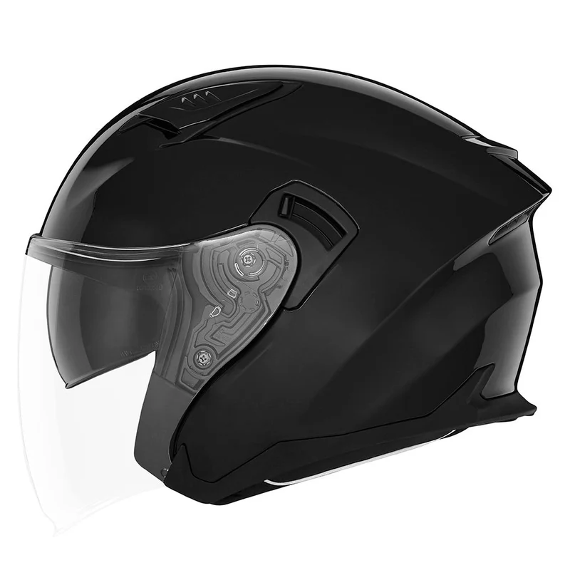 Casque Moto Jet N130 Noir Brillant | NOX