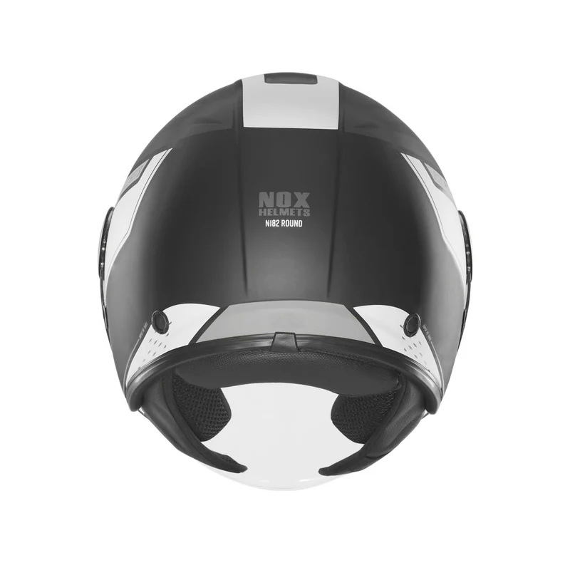 Casque Moto Jet N182 Round Noir Mat Argent | NOX