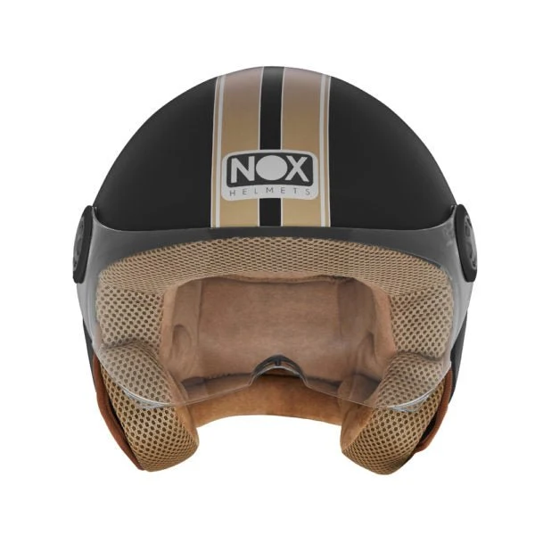 Casque Moto Jet N210 EVO Noir Mat Or | NOX