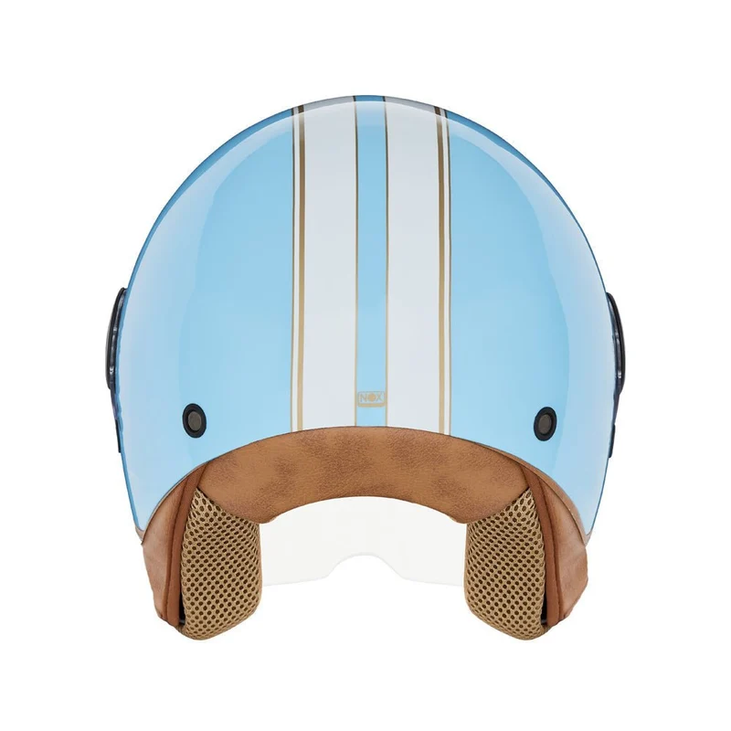 Casque Moto Jet N210 EVO Bleu Pastel Blanc | NOX