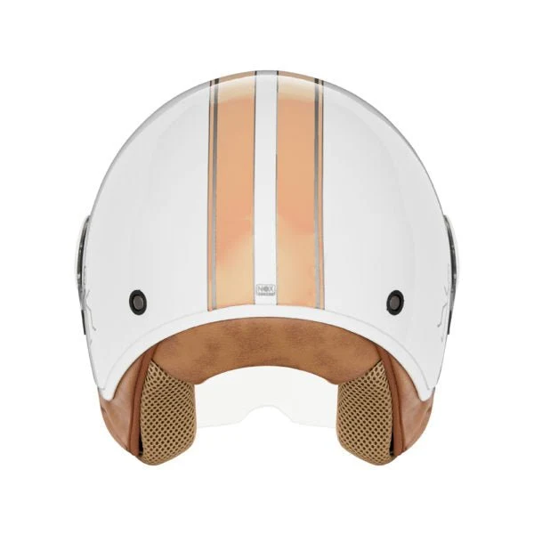 Casque Moto Jet N210 EVO Blanc Orange Pastel | NOX