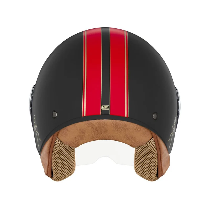 Casque Moto Jet N210 EVO Noir Mat Rouge | NOX