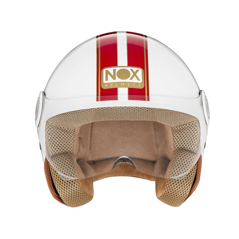 Casque Moto Jet N210 EVO Blanc Rouge | NOX