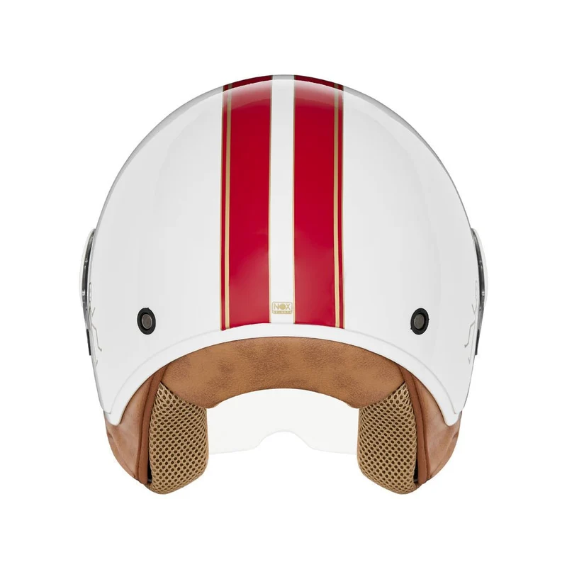 Casque Moto Jet N210 EVO Blanc Rouge | NOX