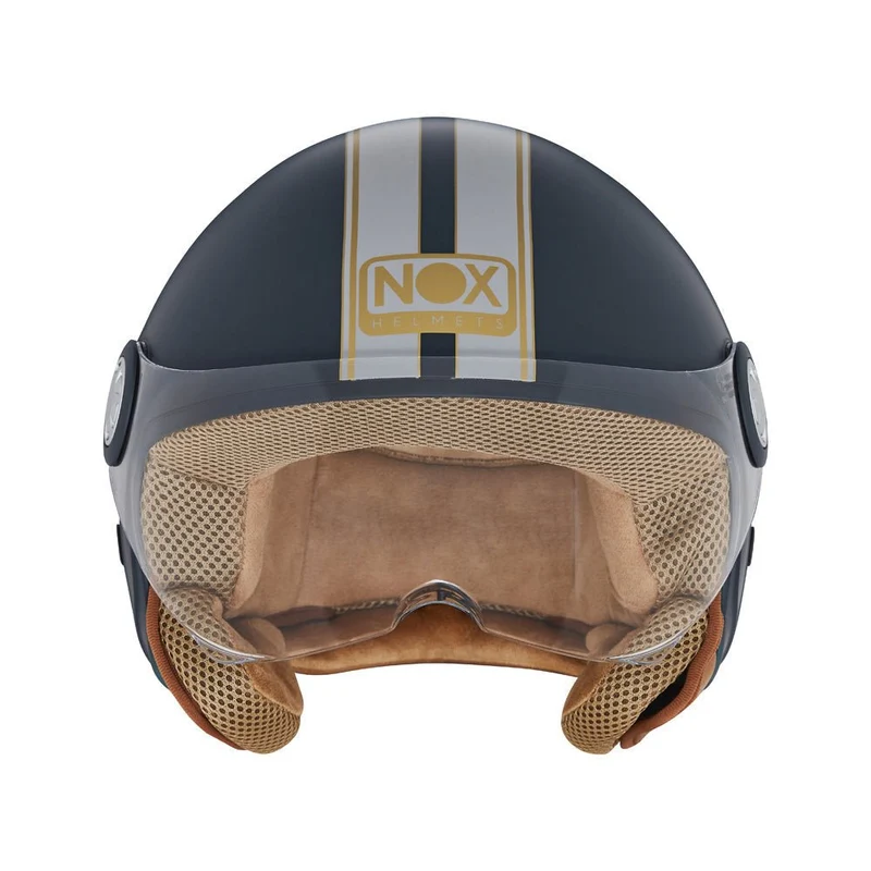 Casque Moto Jet N210 EVO Bleu Mat Gris Nardo | NOX
