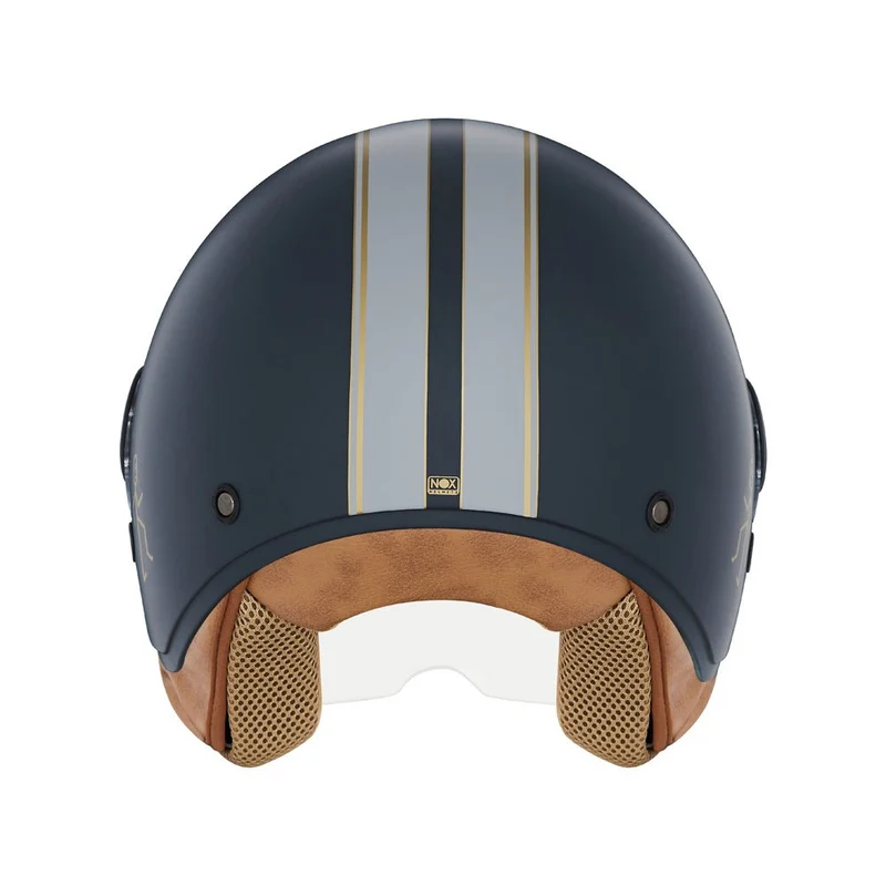 Casque Moto Jet N210 EVO Bleu Mat Gris Nardo | NOX