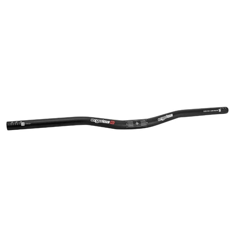 CINTRE VTT DEMI RELEVE ERGOTEC LOW RISER ALU NOIR DIAM 25,4mm L 640mm RELEVE 20mm (HOMOLOGUE NIVEAU 6)