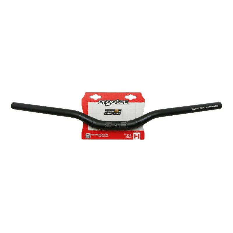 CINTRE VTT DEMI RELEVE ERGOTEC 5 XL ALU NOIR DIAM 25,4mm L 630mm RELEVE 30mm (HOMOLOGUE NIVEAU 5)