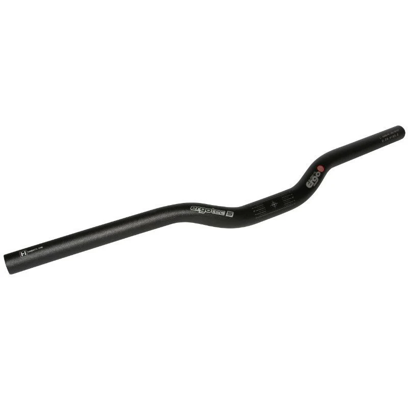 CINTRE VTT DEMI RELEVE ERGOTEC 5 XS ALU NOIR DIAM 25,4mm L 550mm RELEVE 30mm (HOMOLOGUE NIVEAU 5)