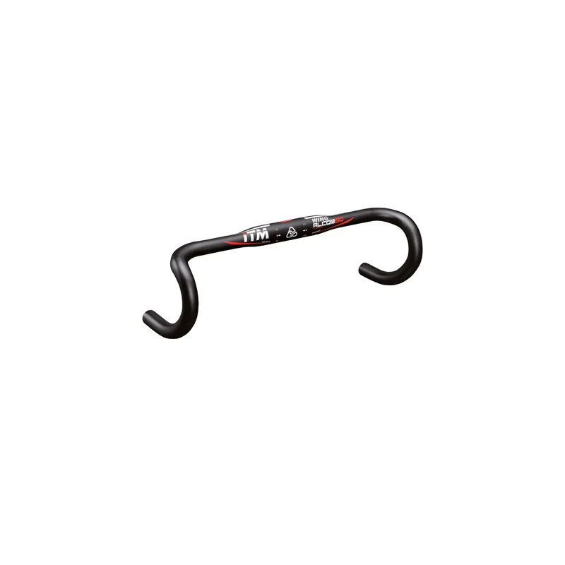 CINTRE ROUTE ITM ALCOR WING ALU PROFIL AILE NOIR 31,8 L 42 EXTERIEUR 295g DECO ROUGE/BLANC