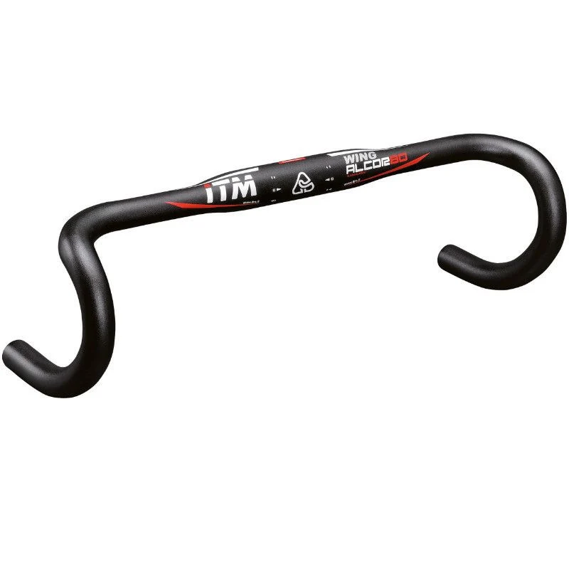 CINTRE ROUTE ITM ALCOR WING ALU PROFIL AILE NOIR 31,8 L 40 EXTERIEUR 295g DECO ROUGE/BLANC