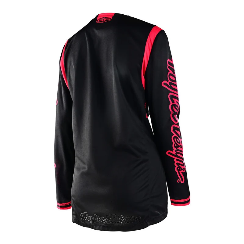 Womens Gp Long Sleeve Jersey Mono Black/Flo Red