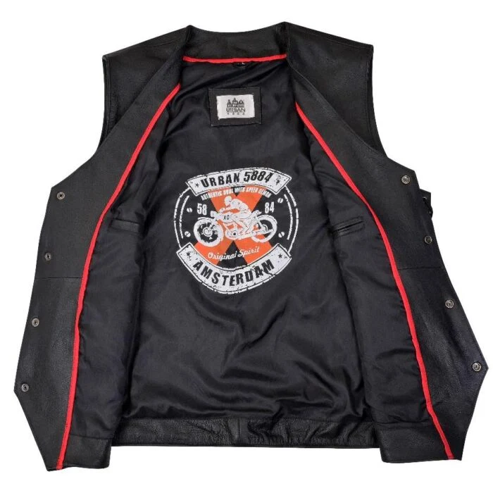 Gilet Cuir Biker — Lacets Latéraux | 100% Cuir Vachette | Urban Rebel™