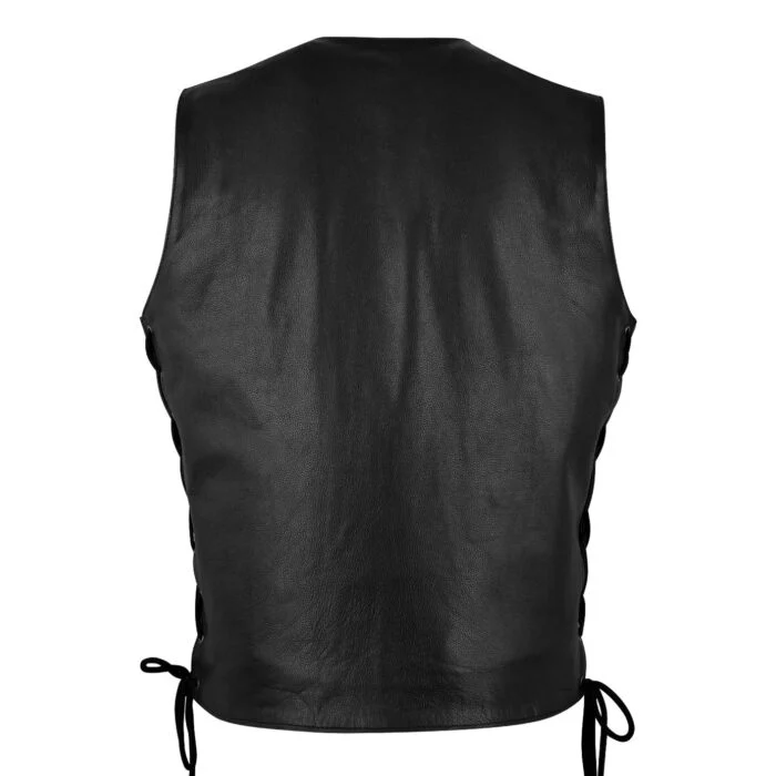 Gilet Cuir Biker — Lacets Latéraux | 100% Cuir Vachette | Urban Rebel™